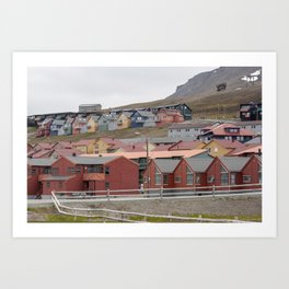 Color palette of houses in Svalbard Art Print