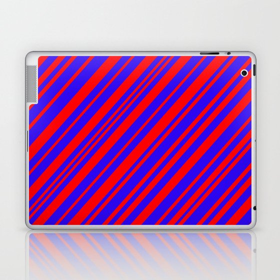 Lines 323 - Blue and Red Diagonals Laptop & iPad Skin