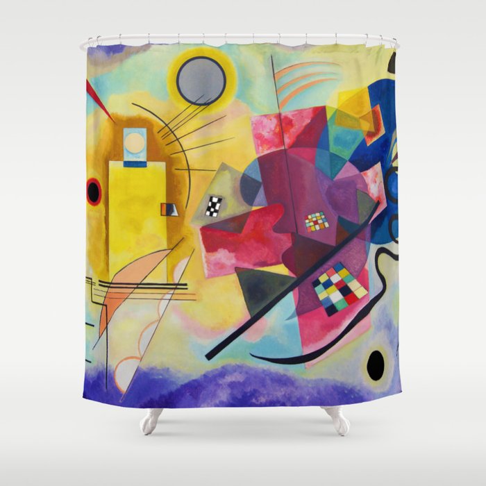 Wassily Kandinsky Yellow Red Blue, Red And Blue Shower Curtain