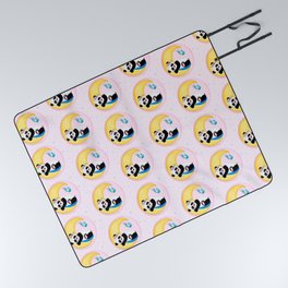 Baby Panda Girl with Moon and Dreamcatcher Picnic Blanket