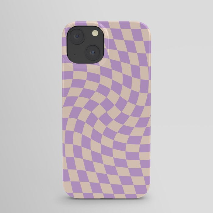 Check V - Lilac Twist — Checkerboard Print iPhone Case