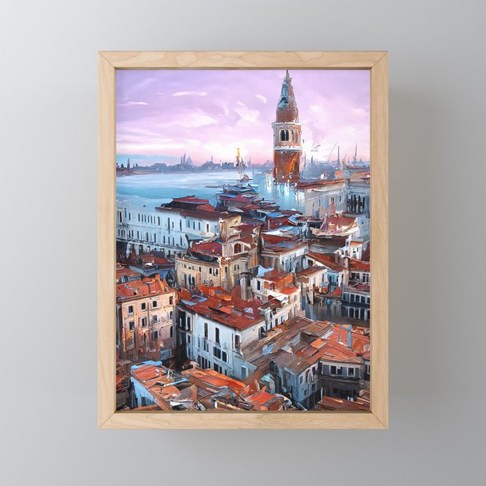 Venice, Italian Panorama Framed Mini Art Print