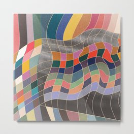 Warp Metal Print | Bauhaus, Art, Squares, Modern, Minimalsit, Rainbow, Muted, Brights, Modernist, Digital 