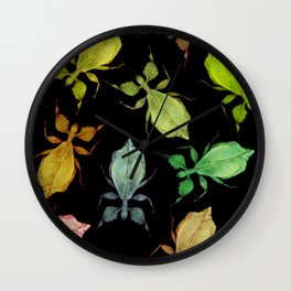 Leaf Insect Pattern Wall Clock