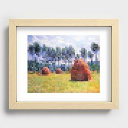 Monet Haystacks in 2,000 pixels (40x50) Recessed Framed Print