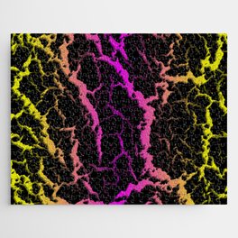 Cracked Space Lava - Yellow/Pink Jigsaw Puzzle
