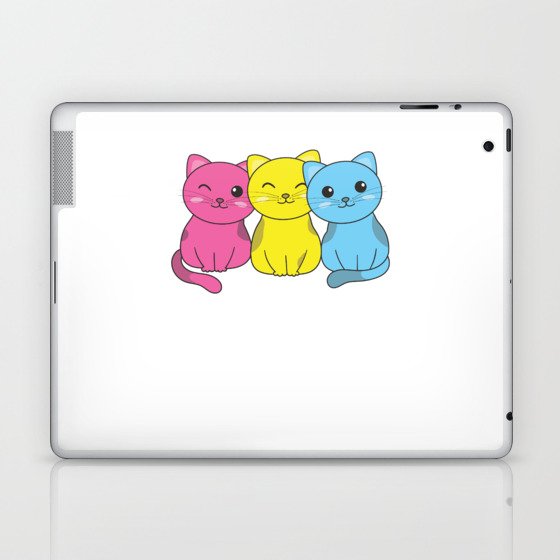 Pansexual Flag Pansexual Pride Lgbtq Cute Cat Laptop & iPad Skin
