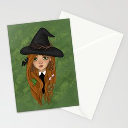 Green witch Stationery Cards