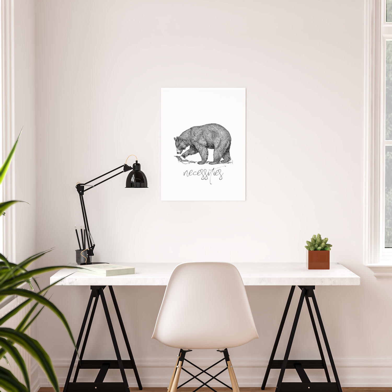Bear Necessities Print Modern Living Room Wall Art Home Decor