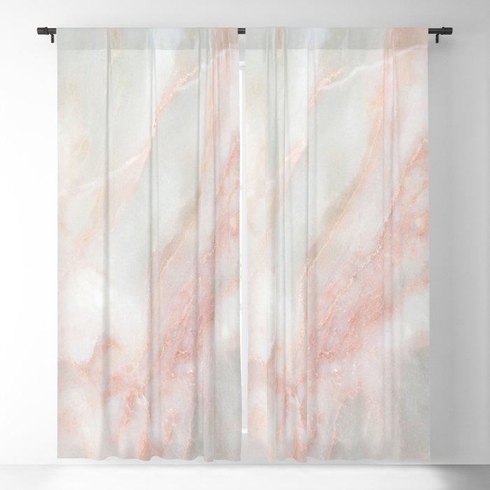 Softest blush pink marble Blackout Curtain
