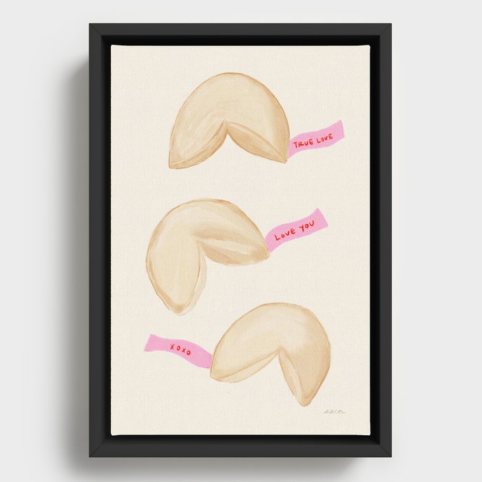 Love Fortune Cookie Framed Canvas