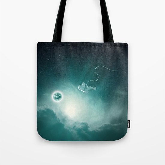 Astronaut Cast Away in Space Tote Bag