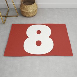 8 (White & Maroon Number) Area & Throw Rug