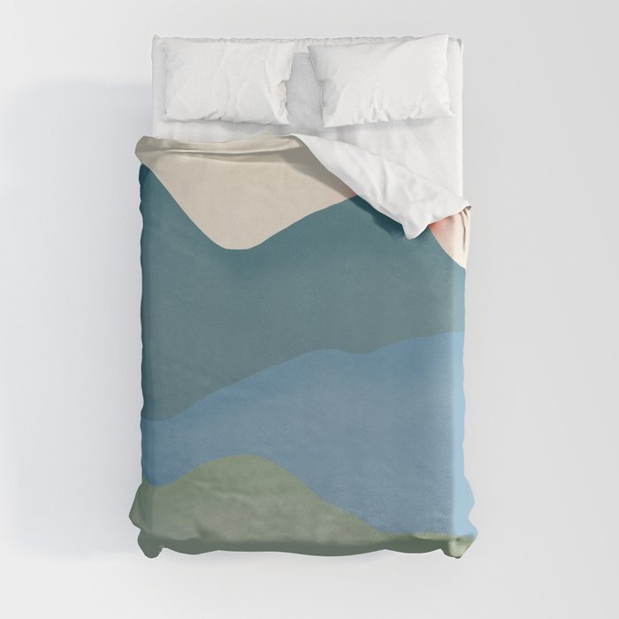 Layers of minimal mountains Duvet Cover