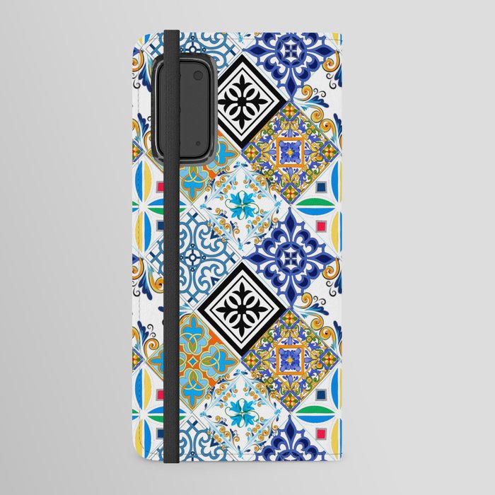 Tiles,mosaic,azulejo,quilt,Portuguese,majolica, Android Wallet Case