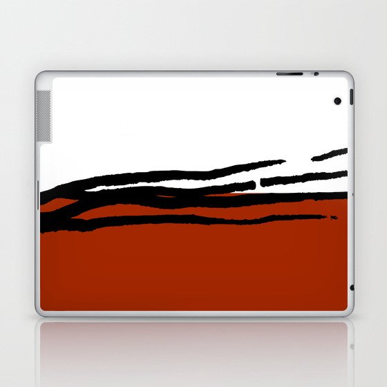 Abstract Line Art Black White Red Laptop & iPad Skin