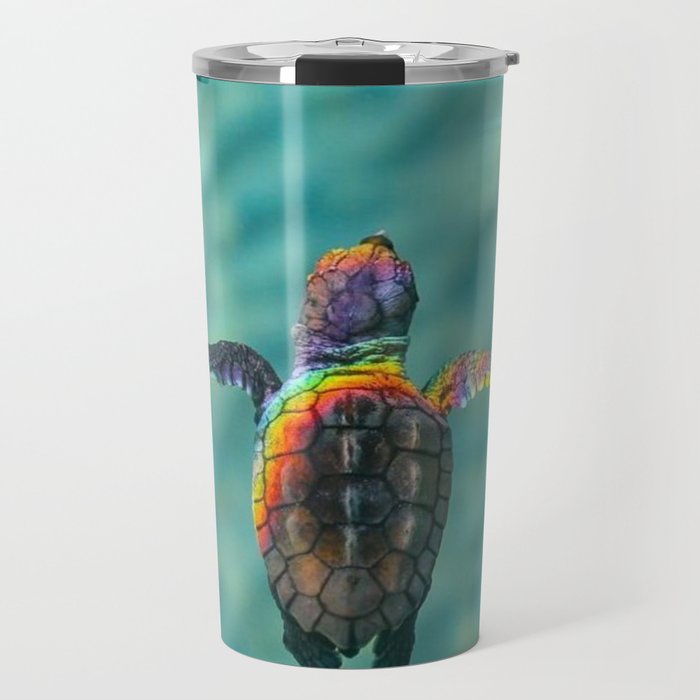 Rainbow turtle Travel Mug