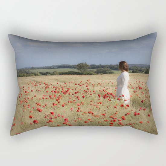 Waiting in the field Rectangular Pillow