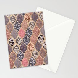 Bohemian Golden Spice Moroccan Damask Stationery Card