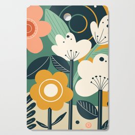Hand drawing flowers in flat design Cutting Board