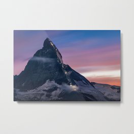 Matterhorn, Switzerland #society6 #decor #buyart Metal Print | Mountain, Purple, Winter, Sunset, Color, Landscape, Black, Sky, Digital Manipulation, Snow 