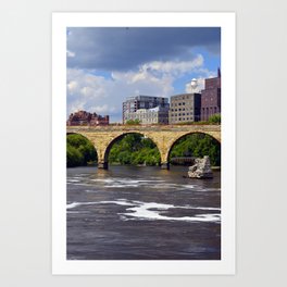 Bridge and skyline Art Print | Photo, Color, Landscape, Naturephotography, Other, Bridge, Cityscapephotography, Digital, Nature, River 