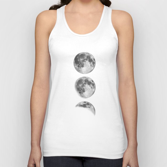 Phases of the Moon print black-white monochrome new lunar eclipse poster home bedroom wall decor Tank Top