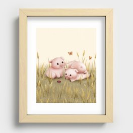 Clumsy Piglets Recessed Framed Print