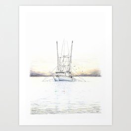 Southern Coast Shrimp Boat Art Print