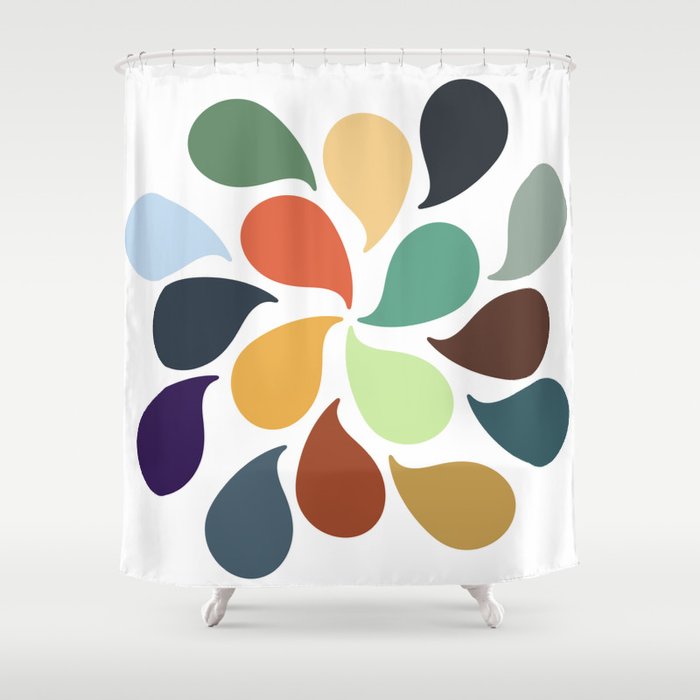 Colorful Water Drops Shower Curtain