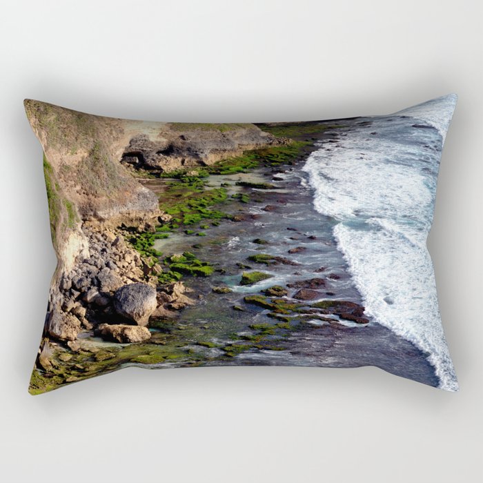 Uluwatu Cliff Shoreline On Bali, Indonesia Rectangular Pillow