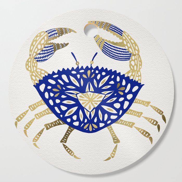 Crab – Navy & Gold Cutting Board