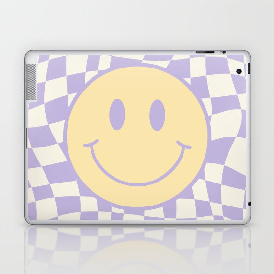 Smiley wavy checked Laptop & iPad Skin