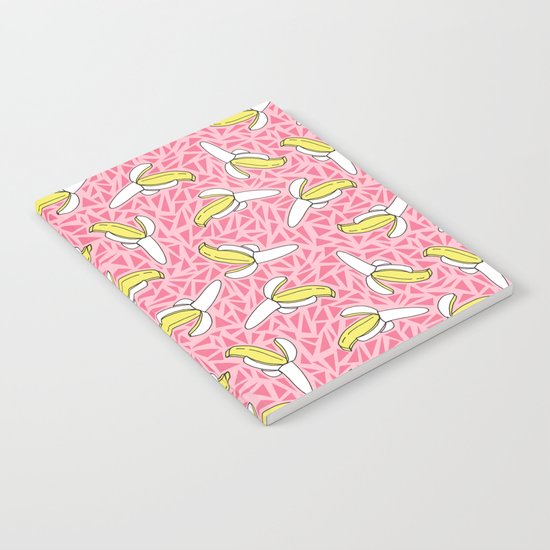 Low Down - banana memphis retro throwback vintage geometric neon pop art fruit summer spring Notebook