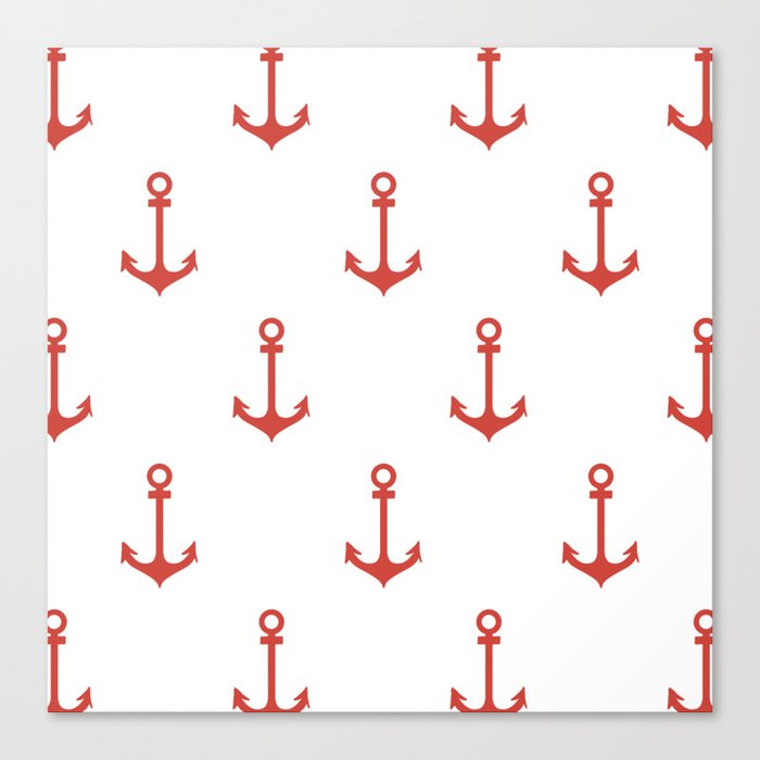 Anchors Away Red  Canvas Print