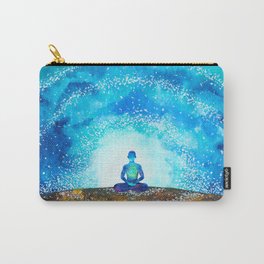 human meditate mind mental health yoga chakra spiritual healing watercolor painting illustration design Carry-All Pouch