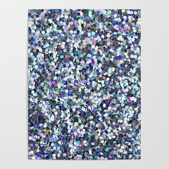 Blue Glitter Poster by NewburyBoutique Society6