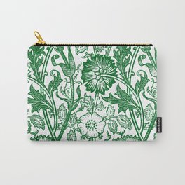 Pink and Rose in Green Carry-All Pouch