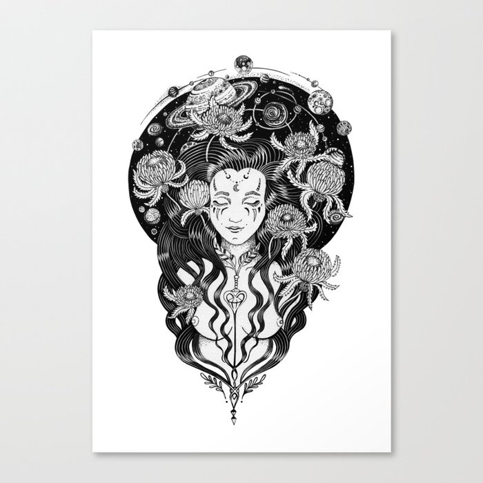 Cosmos Moon Goddess Canvas Print
