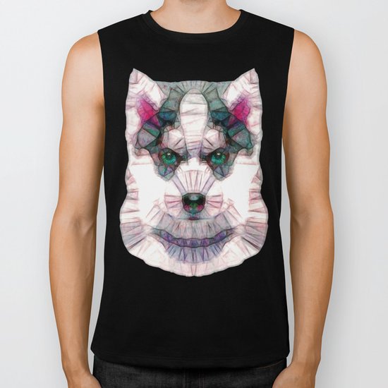 abstract husky puppy Biker Tank