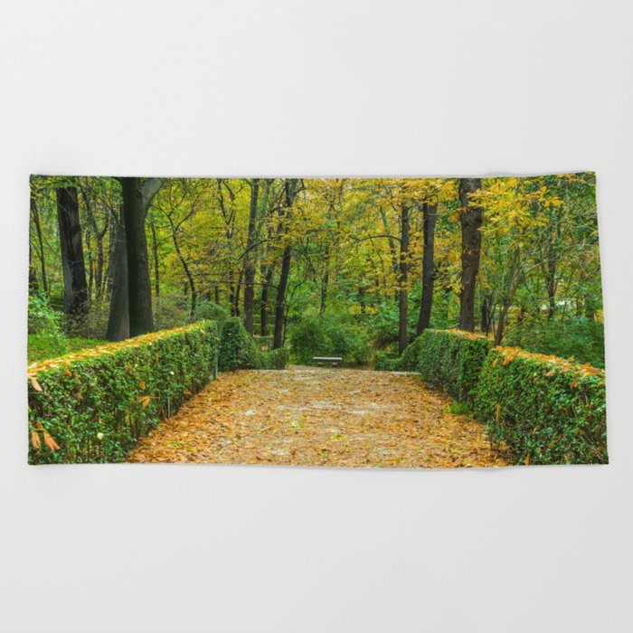 Spain Photography - Beautiful Park In The Forest Beach Towel
