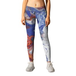 Fire and Ice Acrylic Abstract  Leggings
