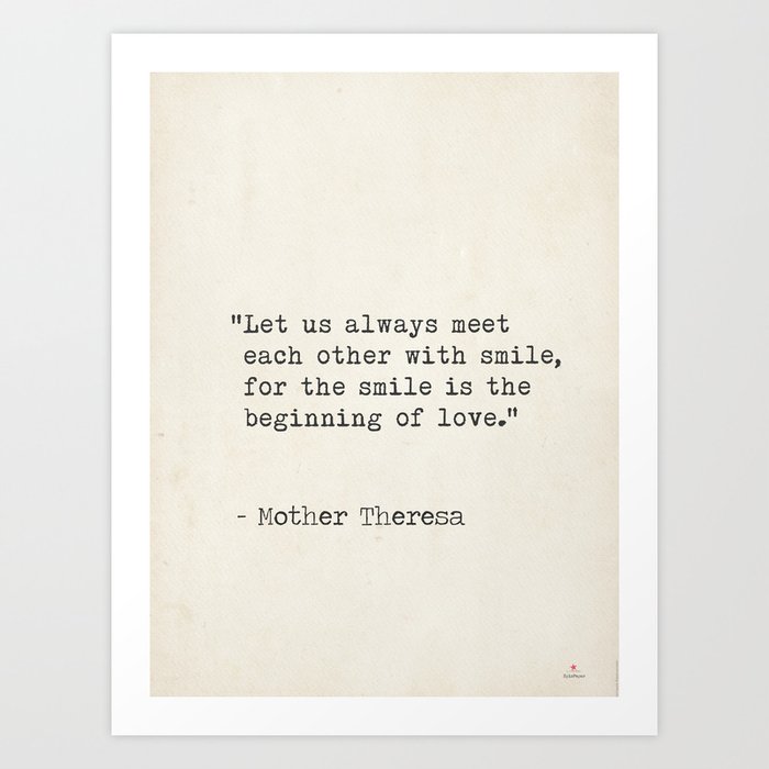 Mother Theresa quote Art Print