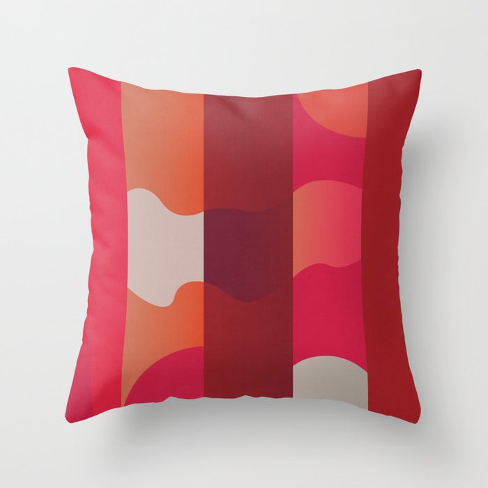 Lava Falls Red Abstract Geometric  Throw Pillow