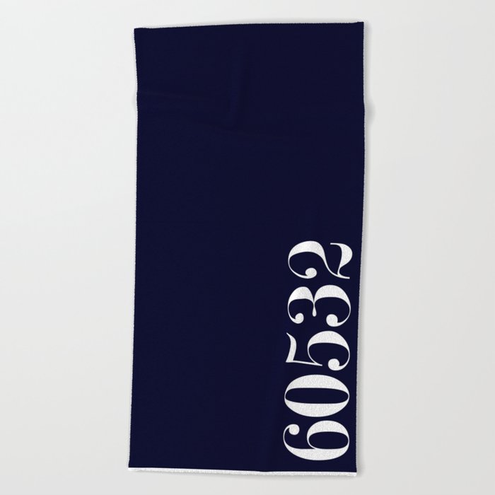 60532 Navy zipcode Beach Towel
