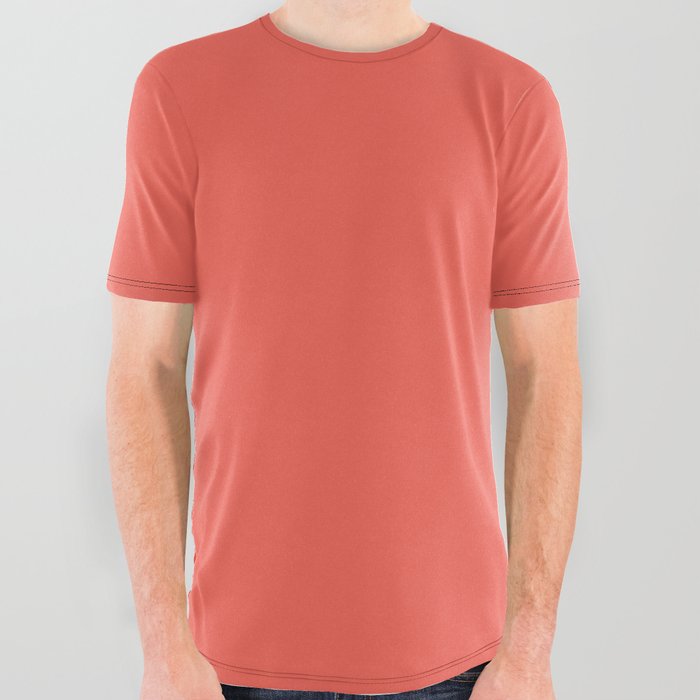 Hot Coral All Over Graphic Tee