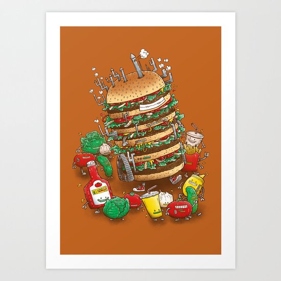 Uber BurgerBot Art Print