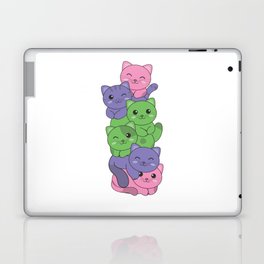 Trigender Flag Cat Pride Lgbtq Cute Cat Laptop Skin