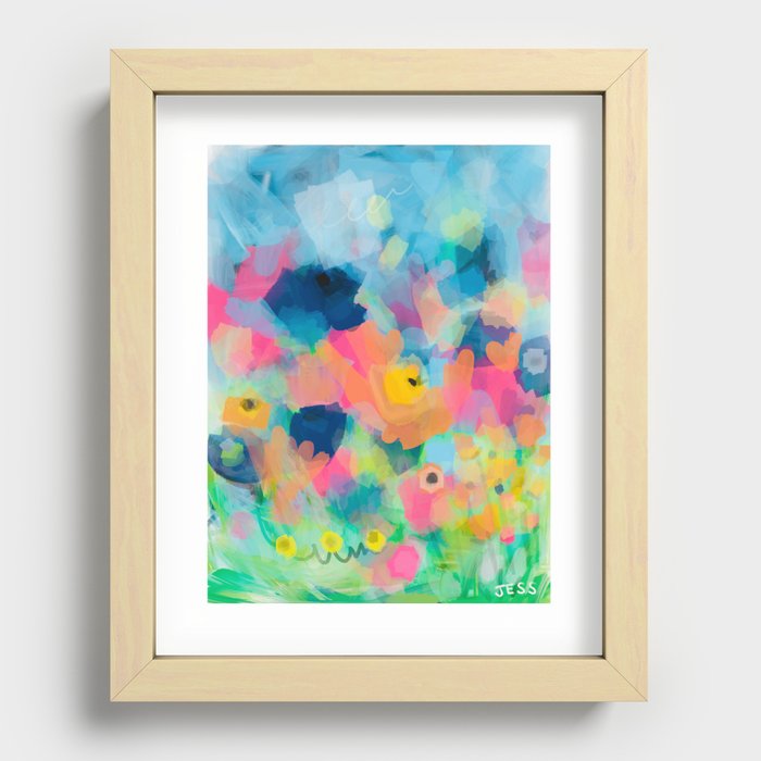 Colorful Flower Field Recessed Framed Print