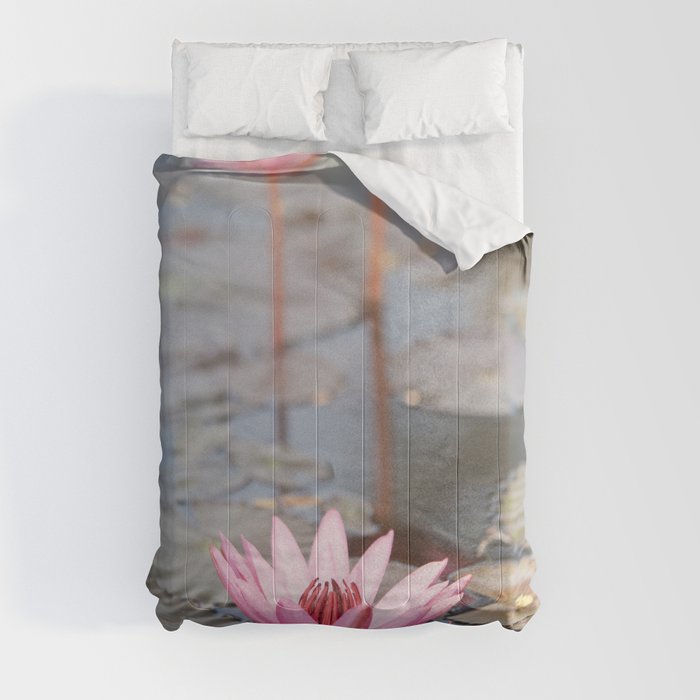 Three Lotus Flowers Comforter